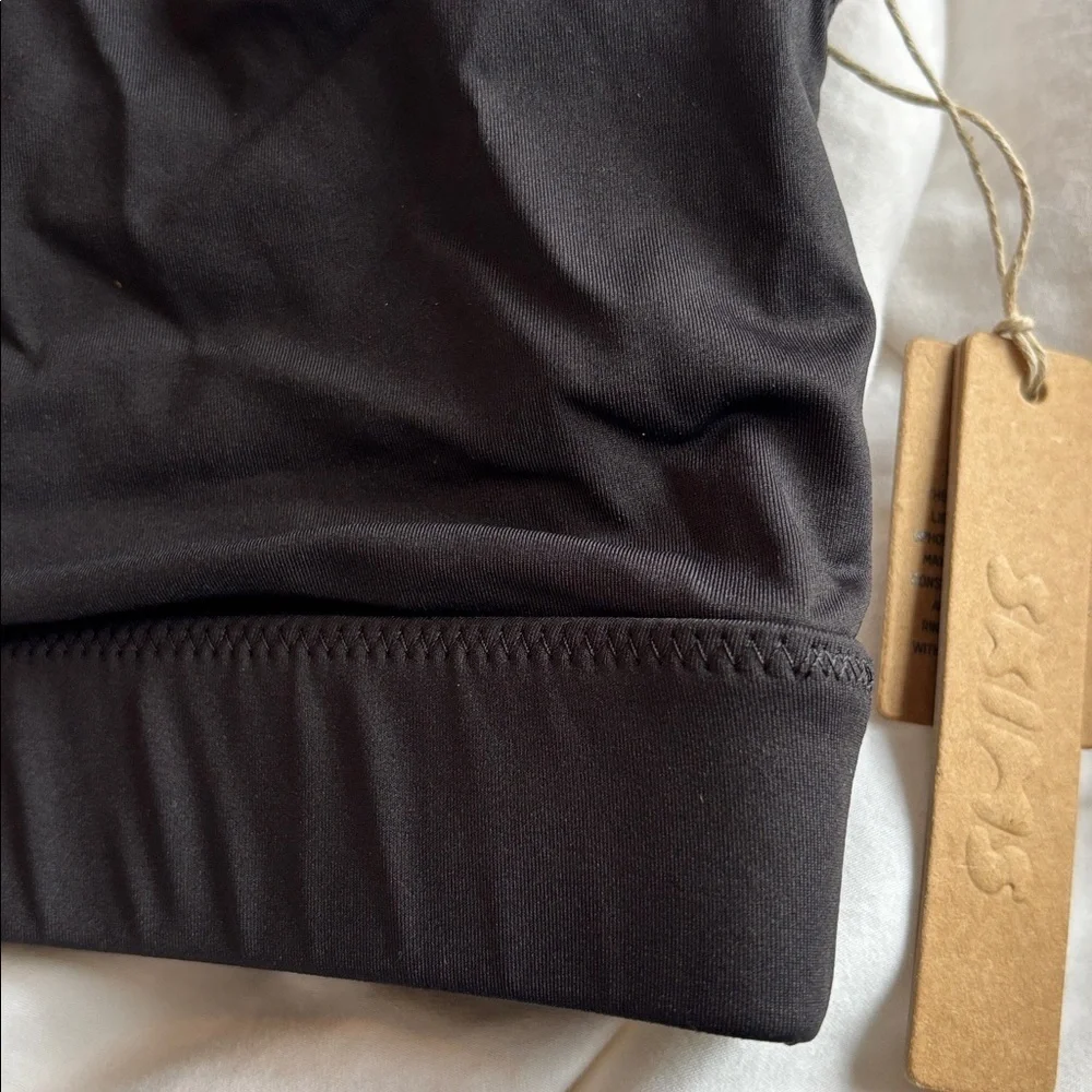 Skims black onyx recycled tank bikini top NWT size XL